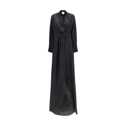 Dress by SA SU PHI for women in silk crepe black & patterned features an cute silhouette, detailed with a and that elegantly flows into a cute maxi long.