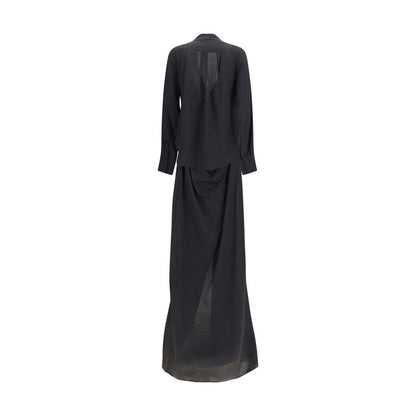 Dress by SA SU PHI for women in silk crepe black & patterned features an magnificent silhouette, artfully detailed with a magnificent and that flows into an magnificent maxi long.