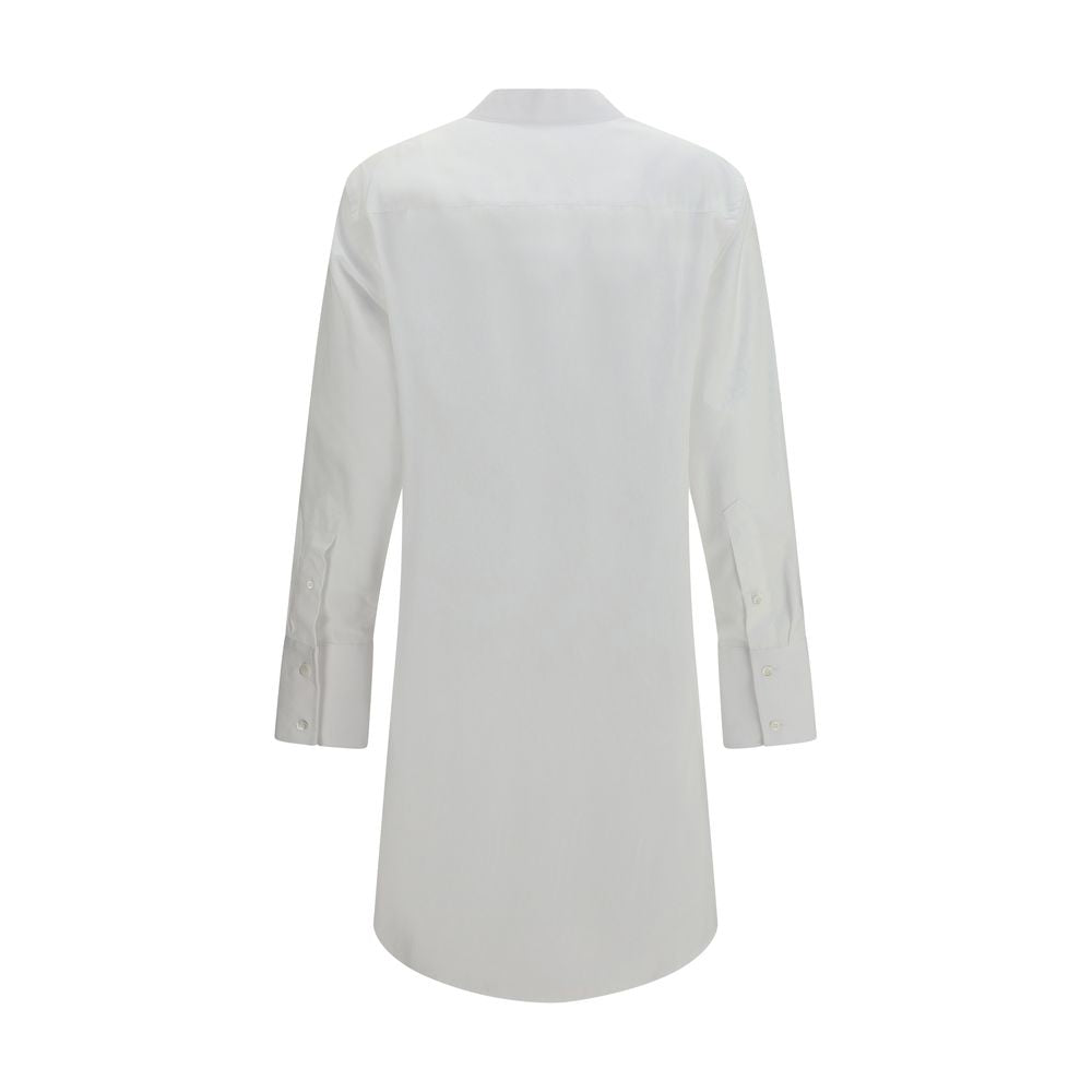 Dress by Maison Margiela for women in cotton white showcases a striking silhouette, elegantly detailed with a , refined , and a striking short mini for a striking finish.