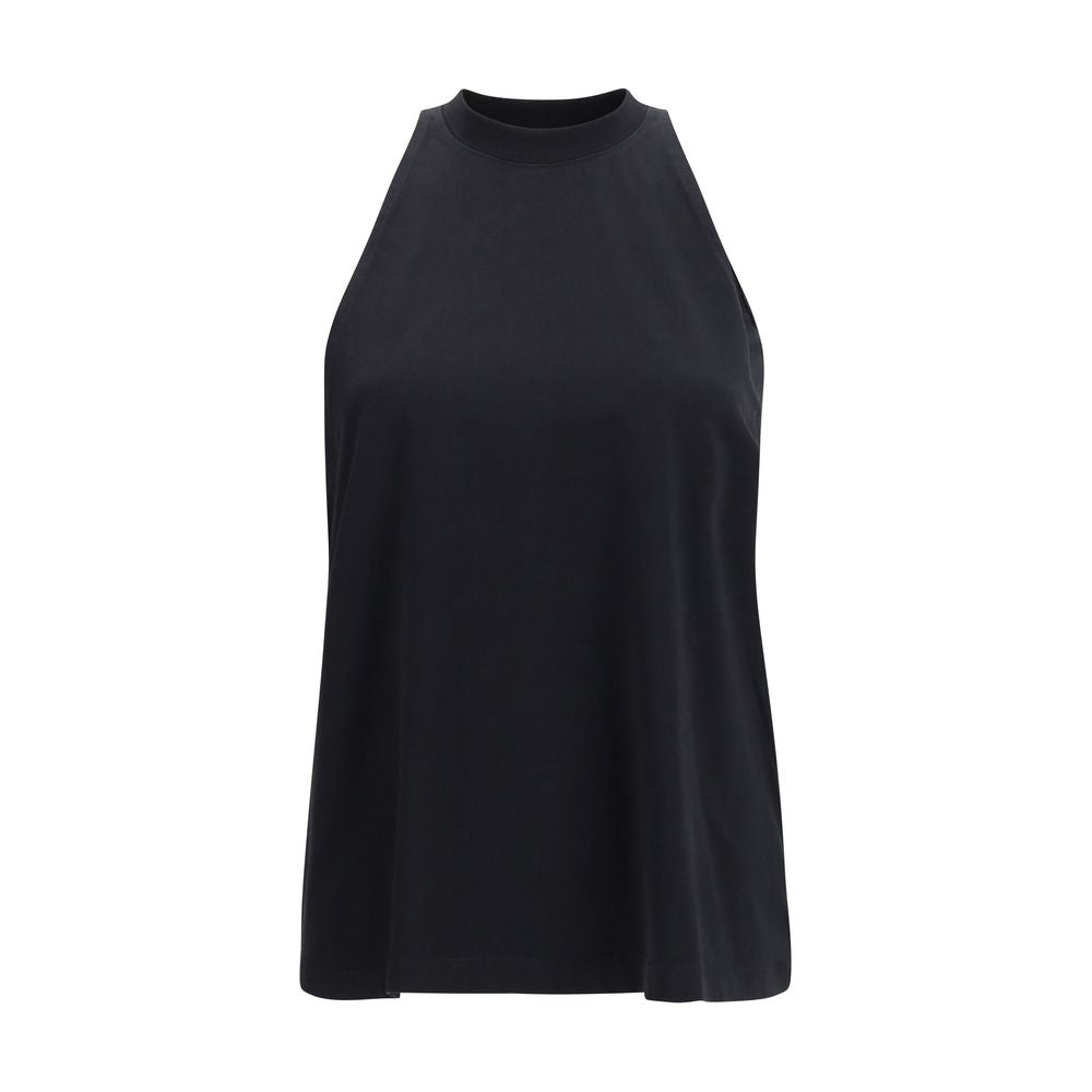 Tank Top by Darkpark for women in stretch cotton black showcases a streamlined Milla Women's Regular Fit Round Neck Stretch Cotton Tank Top design with a streamlined sleeveless and round neckline.