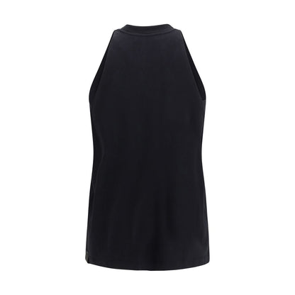Tank Top by Darkpark for women in stretch cotton black showcases a perennial silhouette, artfully detailed with a design and a perennial round neckline.