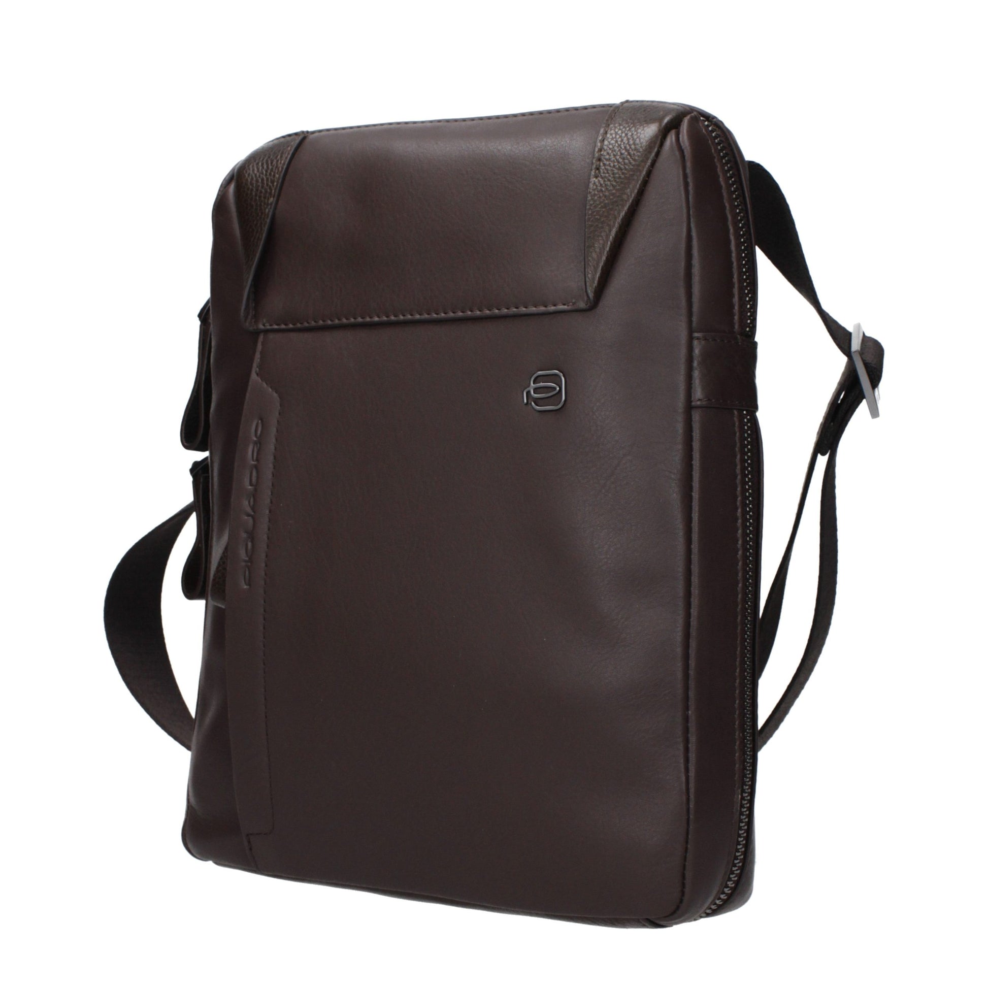 Crossbody Messenger Bag by Piquadro for men in leather brown features a statement-making Leather Crossbody Messenger Bag design with a secure , statement-making , and versatile crossbody-strap & adjustable-strap for a sophisticated look.
