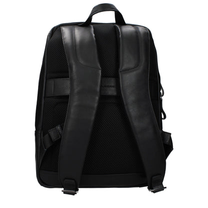 Backpack by Piquadro for men in leather black presents a stately Leather Backpack design, showcasing a secure with ample and versatile backpack-strap & adjustable-strap for a stately finish.