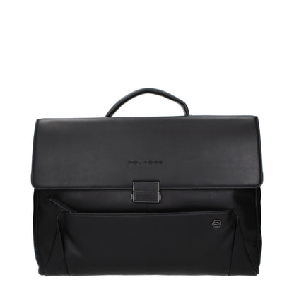 Piquadro Leather Briefcase - Black