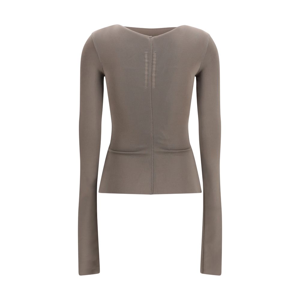 Blouse by Rick Owens for women in stretch viscose gray showcases a sublime silhouette, artfully detailed with a sublime v-neck neckline and for a sophisticated, sublime finish.