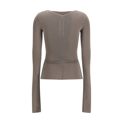 Blouse by Rick Owens for women in stretch viscose gray showcases a sublime silhouette, artfully detailed with a sublime v-neck neckline and for a sophisticated, sublime finish.