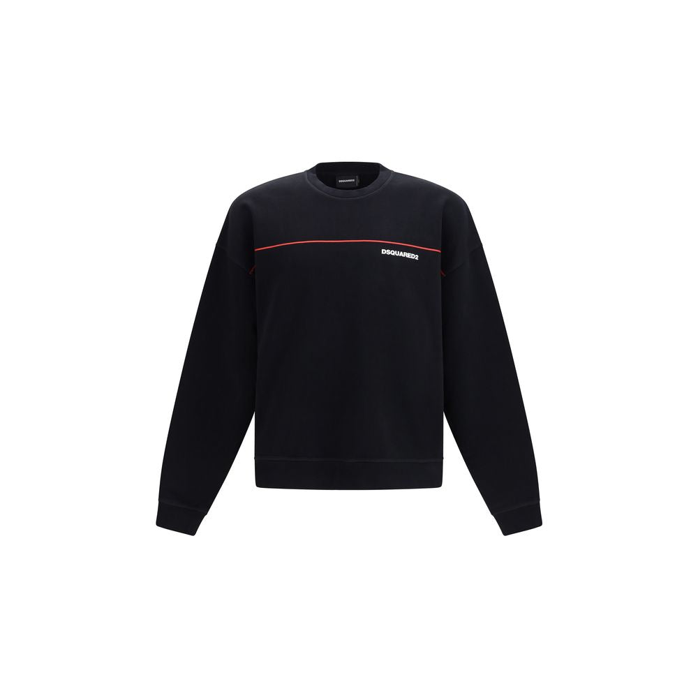 Sweatshirt by Dsquared² for men in cotton black & print features an enviable silhouette, showcasing a premium long-sleeve and refined crew neckline for a truly enviable finish.