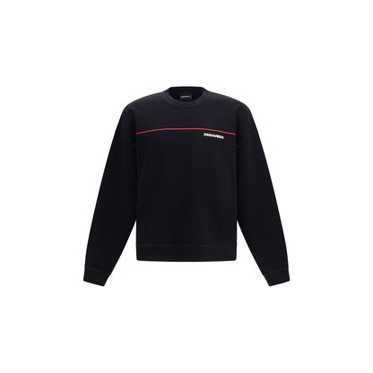 Sweatshirt by Dsquared² for men in cotton black & print features an enviable silhouette, showcasing a premium long-sleeve and refined crew neckline for a truly enviable finish.
