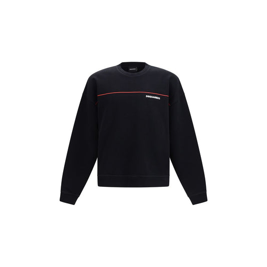 Sweatshirt by Dsquared² for men in cotton black & print features an enviable silhouette, showcasing a premium long-sleeve and refined crew neckline for a truly enviable finish.