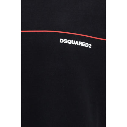 Sweatshirt by Dsquared² for men in cotton black & print showcases a slouchy chic silhouette, artfully detailed with a slouchy chic and for a slouchy chic finish.