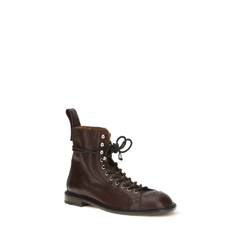 Lace-Up Ankle Boots by Versace for men in bos taurus suede calf leather & cotton black & natural showcases a impeccable silhouette as Men's Bos Taurus Suede Calf Leather & Cotton Lace-Up Ankle Boots, artfully defined by a impeccable and a impeccable .