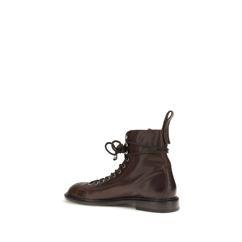 Lace-Up Ankle Boots by Versace for men in bos taurus suede calf leather & cotton black & natural features an high-performance silhouette, showcasing the sophisticated design of the Men's Bos Taurus Suede Calf Leather & Cotton Lace-Up Ankle Boots with a and a refined .