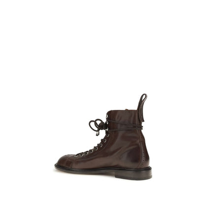 Lace-Up Ankle Boots by Versace for men in bos taurus suede calf leather & cotton black & natural features an high-performance silhouette, showcasing the sophisticated design of the Men's Bos Taurus Suede Calf Leather & Cotton Lace-Up Ankle Boots with a and a refined .