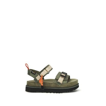 UGG Cordura Women's & Polyester Flat Ankle Strap Sandals - Bicolour Natural