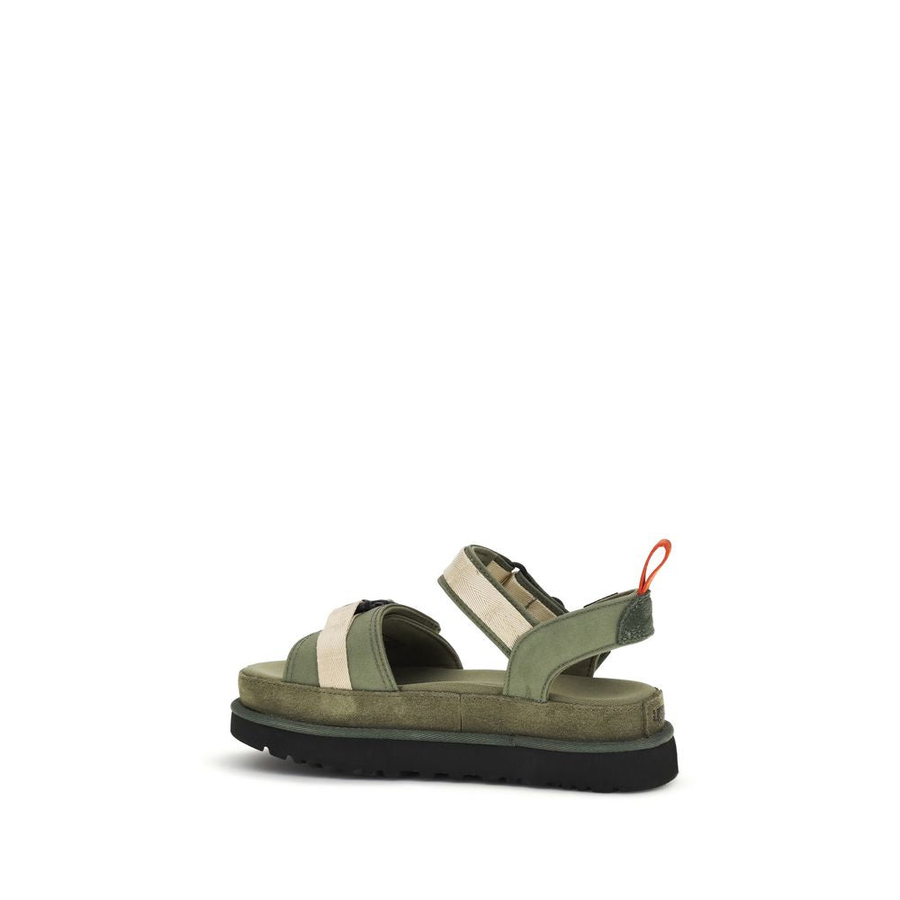 UGG Cordura Women's & Polyester Flat Ankle Strap Sandals - Bicolour Natural