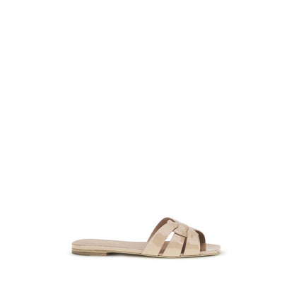 Saint Laurent Women's Bos Taurus Calf Patent Leather Ballet Sliders Sandals Flat Shoes - Multicolor