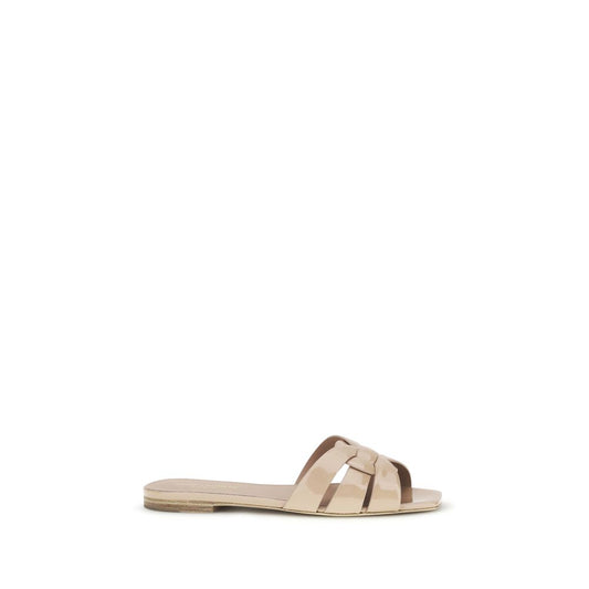 Saint Laurent Women's Bos Taurus Calf Patent Leather Ballet Sliders Sandals Flat Shoes - Multicolor