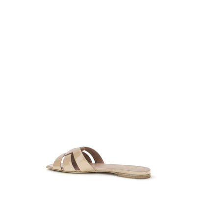 Saint Laurent Women's Bos Taurus Calf Patent Leather Ballet Sliders Sandals Flat Shoes - Multicolor