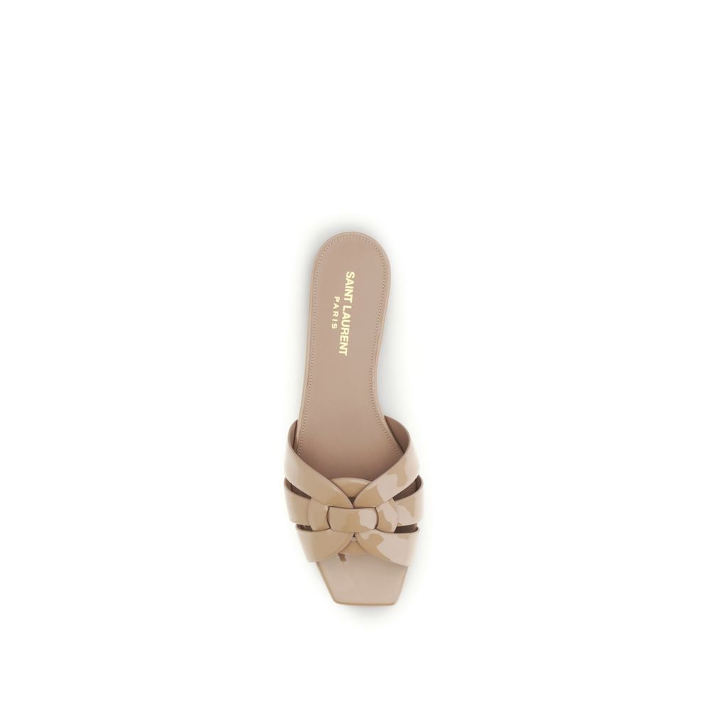 Saint Laurent Women's Bos Taurus Calf Patent Leather Ballet Sliders Sandals Flat Shoes - Multicolor