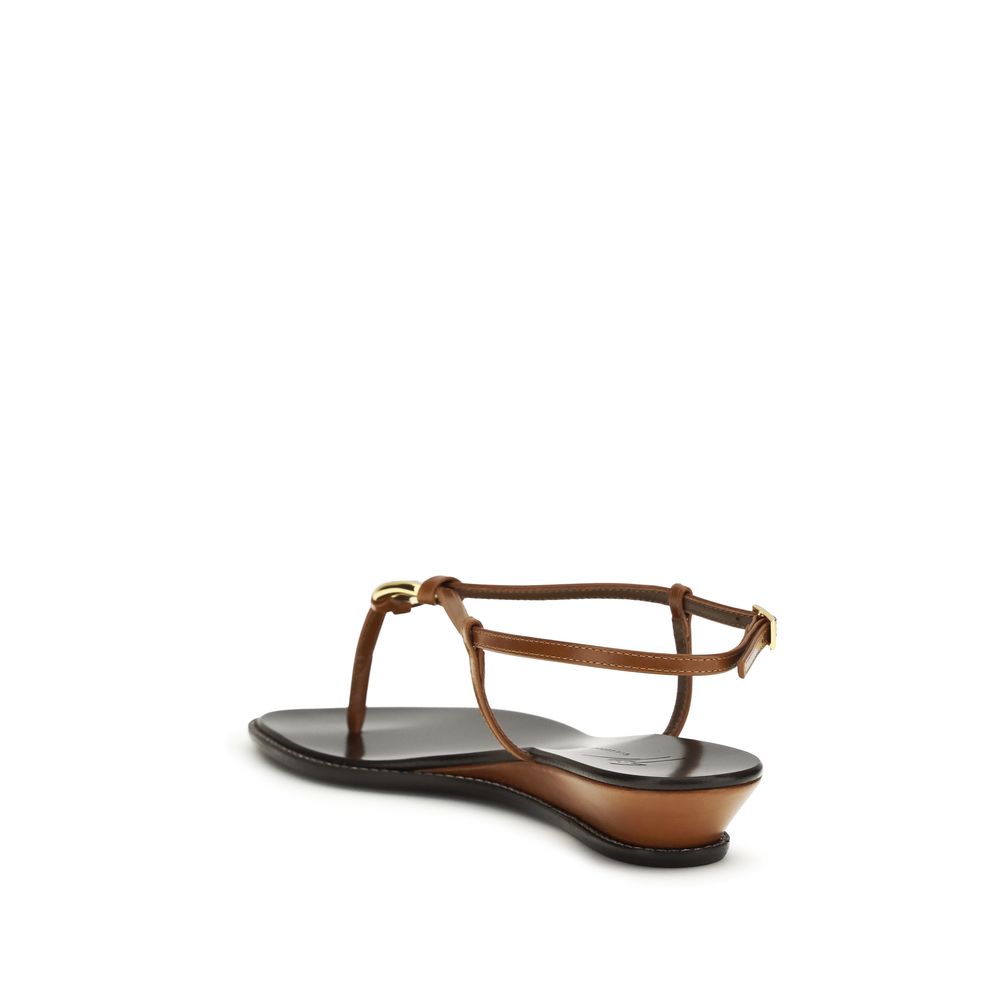 Wedge Thong Sandals by Giuseppe Zanotti for women in bos taurus calf leather & crystal brown & gold features an statuesque Women's Bos Taurus Calf Leather & Crystal Wedge Thong Sandals silhouette with a refined wedge and elegant .