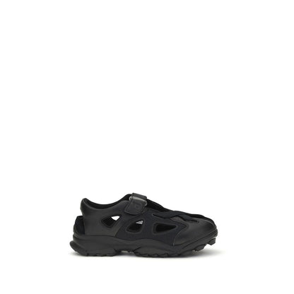 Flat Sandals by Y-3 for men in bos taurus suede calf leather black features an exquisite silhouette, showcasing the exquisite Men's Bos Taurus Suede Calf Leather Flat Sandals with a flat and .