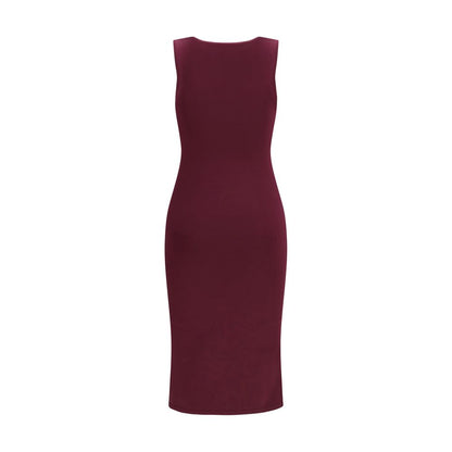 Dress by SA SU PHI for women in silk purple features an cute silhouette, detailed with a and that elegantly flows into a cute long.