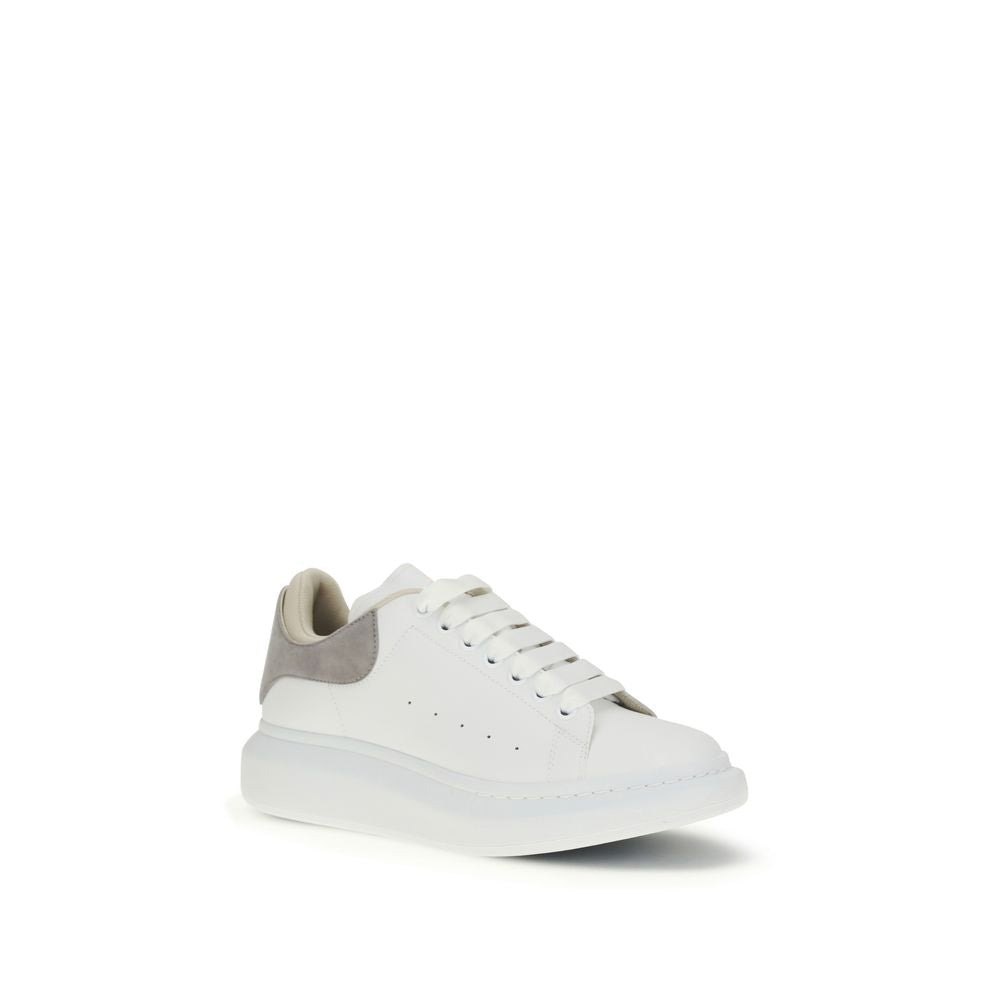 Sneakers by Alexander McQueen for men in bos taurus calf suede leather white & signature presents a on trend silhouette from the Men's Chunky Bos Taurus Calf Suede Leather Sneakers collection, showcasing a on trend chunky style for an elevated aesthetic.