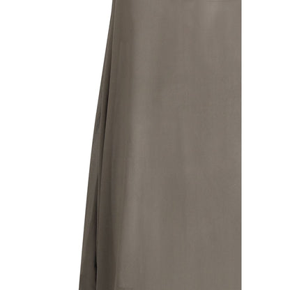 Rick Owens Women's Gown Sleeveless Silk Long Dress - Gray Signature