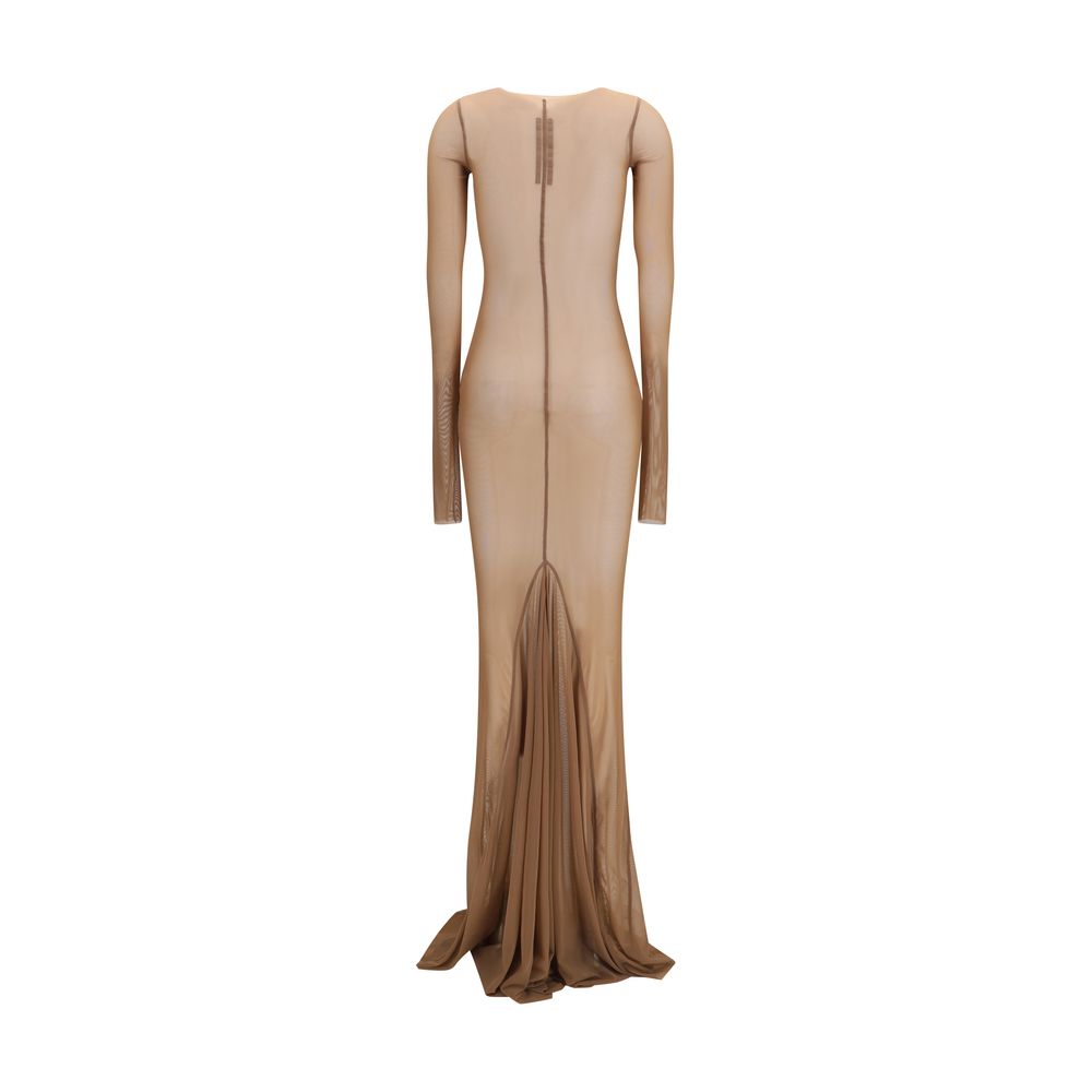 Dress by Rick Owens for women in stretch polyamide brown & transparent features an cute silhouette, detailed with a and that elegantly flows into a cute long.