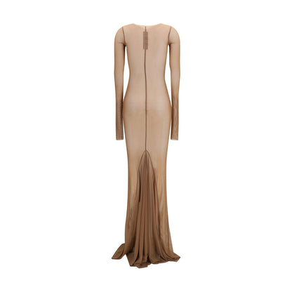 Dress by Rick Owens for women in stretch polyamide brown & transparent features an cute silhouette, detailed with a and that elegantly flows into a cute long.