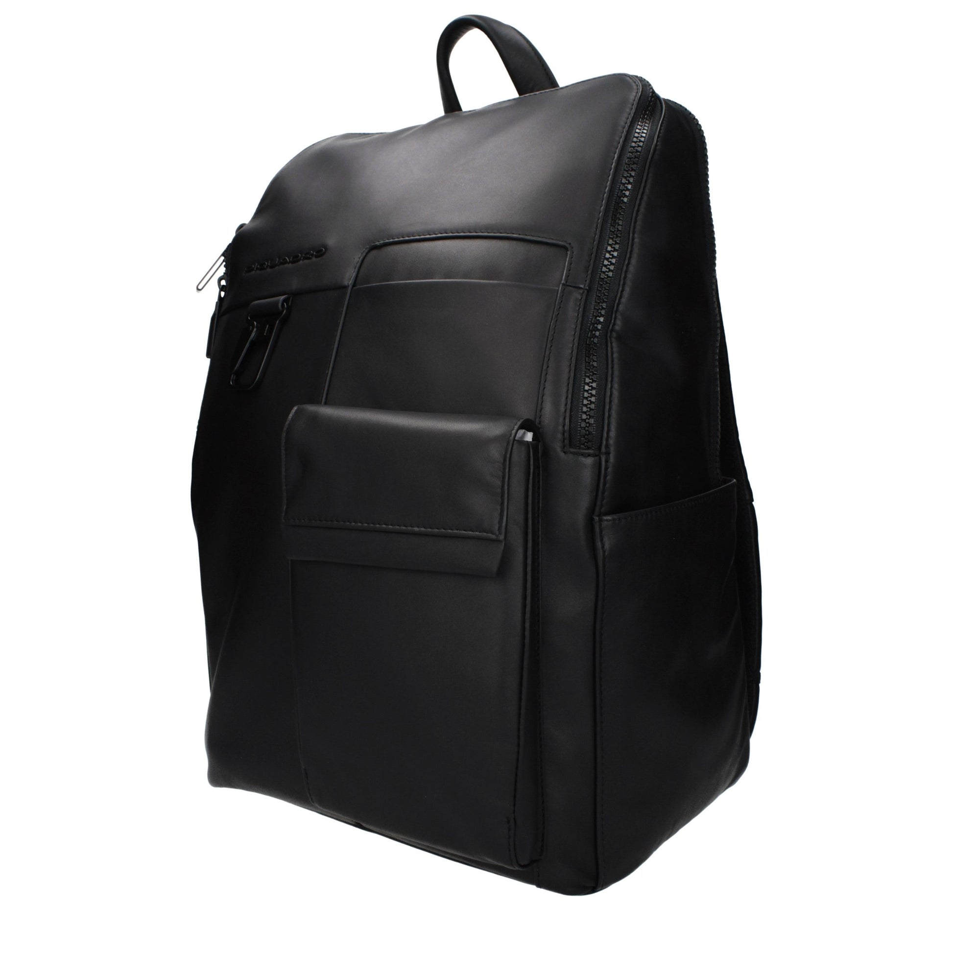 Backpack by Piquadro for men in leather black features a stately Leather Backpack design, showcasing a secure , ample , and versatile backpack-strap & adjustable-strap for a stately finish.