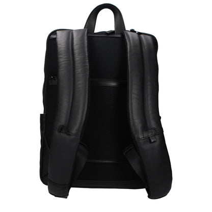 Backpack by Piquadro for men in leather black showcases a stately Leather Backpack design, featuring a secure with stately and versatile backpack-strap & adjustable-strap.