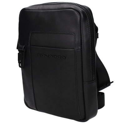 Crossbody Messenger Bag by Piquadro for men in leather black features a statement-making Leather Crossbody Messenger Bag design with a secure , statement-making , and versatile crossbody-strap & adjustable-strap for a sophisticated look.