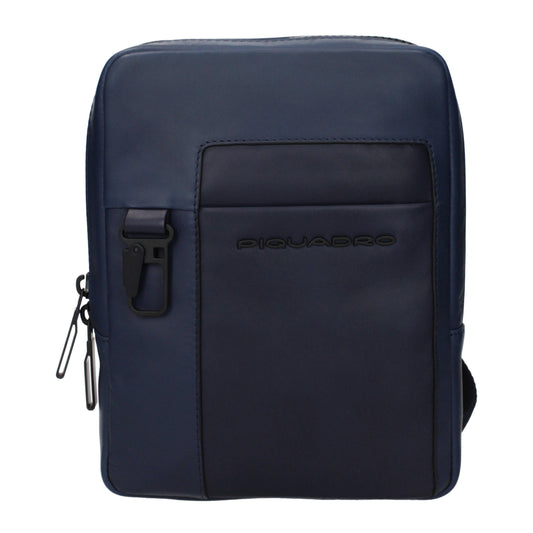 Crossbody Messenger Bag by Piquadro for men in leather blue showcases a artisanal Leather Crossbody Messenger Bag design, featuring a secure and ample with versatile crossbody-strap & adjustable-strap for a artisanal look.