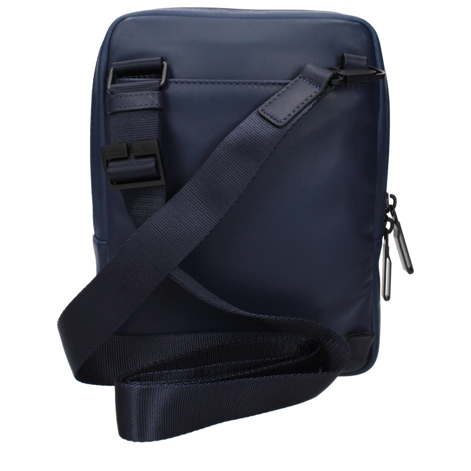 This Crossbody Messenger Bag by Piquadro for men in leather blue presents a versatile silhouette from the Leather Crossbody Messenger Bag collection, featuring a secure , ample , and versatile crossbody-strap & adjustable-strap.