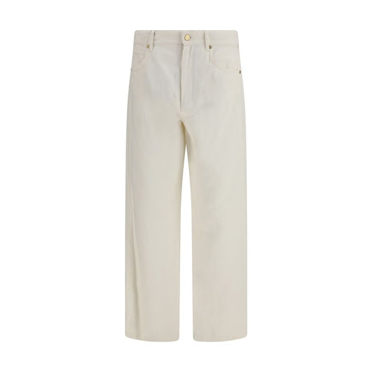 Casual Pants by S Max Mara for women in cotton & linen beige features an refined tailoring silhouette, showcasing a premium straight-leg & regular-fit with a and long cut for a refined tailoring look.