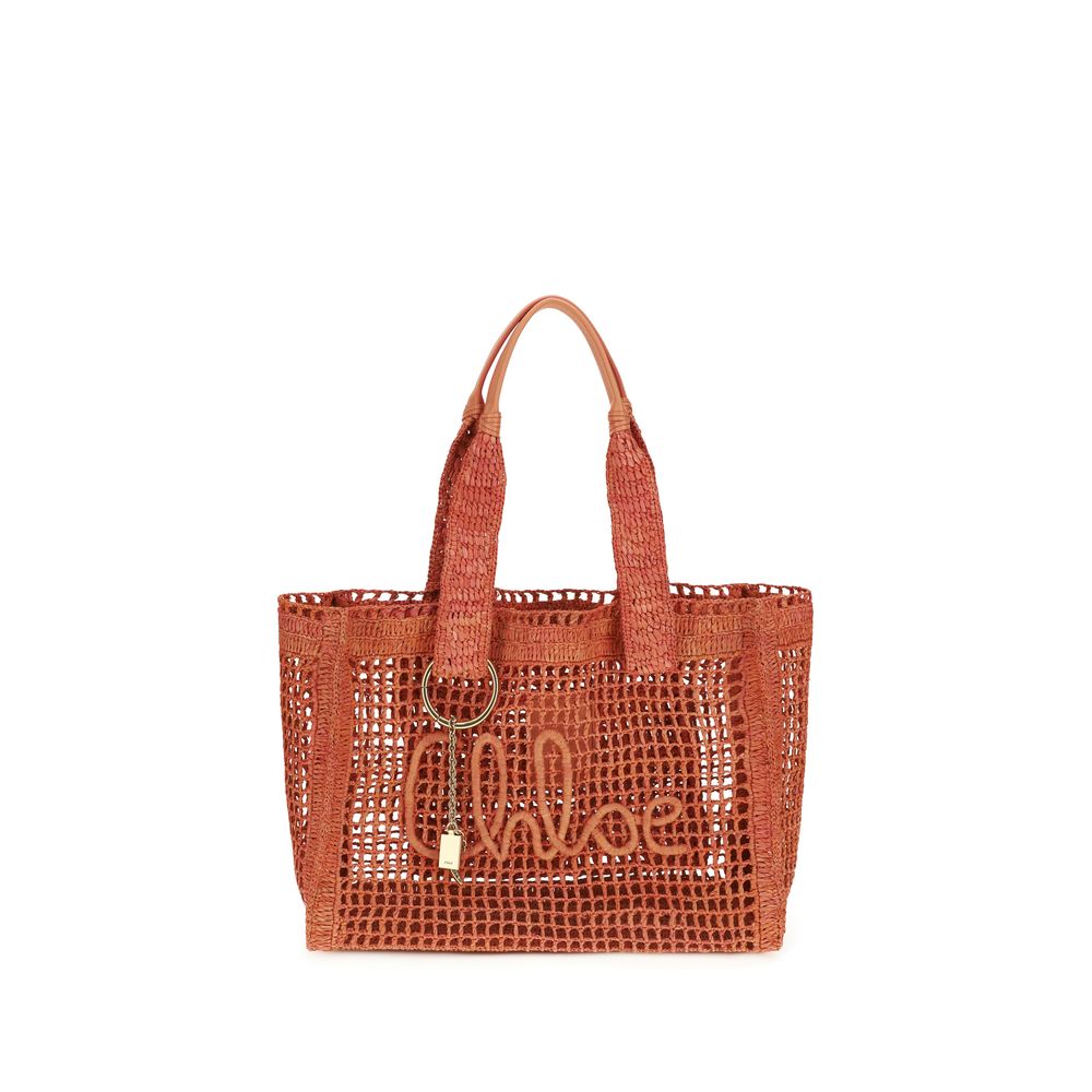 Small East West Shoulder Bag by Chloé for women in raffia polyester & buffalo leather multicolor & signature features a effortless sophistication silhouette, secured by a with ample and versatile for a effortless sophistication finish.