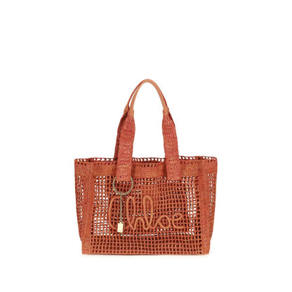 Small East West Shoulder Bag by Chloé for women in raffia polyester & buffalo leather multicolor & signature features a effortless sophistication silhouette, secured by a with ample and versatile for a effortless sophistication finish.