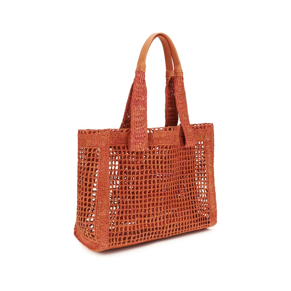 Small East West Shoulder Bag by Chloé for women in raffia polyester & buffalo leather multicolor & signature features a distinguished silhouette, showcasing a secure and distinguished with versatile for a distinguished finish.
