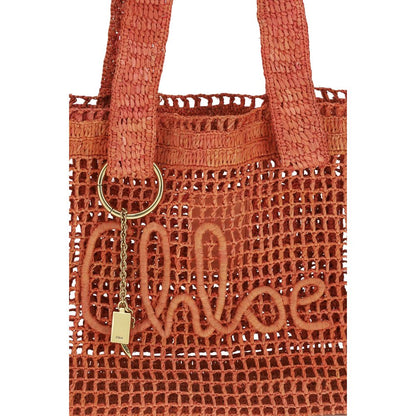 Small East West Shoulder Bag by Chloé for women in raffia polyester & buffalo leather multicolor & signature features an effortlessly chic silhouette with a secure , ample , and versatile for effortlessly chic everyday luxury.