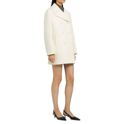 Prada White Wool Coat
