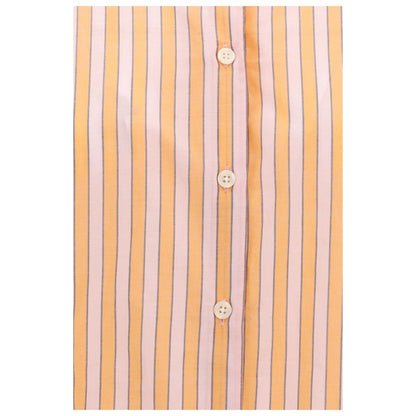 Blouse by SOSUE for women in cotton coral, orange, pink, patterned & striped showcases a sublime silhouette, artfully detailed with a sublime and for a sophisticated, sublime finish.