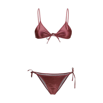 This Bikini by Kristina Ti for women in stretch polyamide bordeaux, floral & print features a beach chic silhouette from the Women's Stretch Polyamide Bikini collection, showcasing a beach chic cut for a refined poolside look.