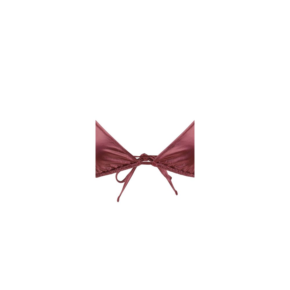 Bikini by Kristina Ti for women in stretch polyamide bordeaux, floral & print presents a sun-drenched silhouette, showcasing the sun-drenched Women's Stretch Polyamide Bikini design with a sun-drenched cut for a premium finish.