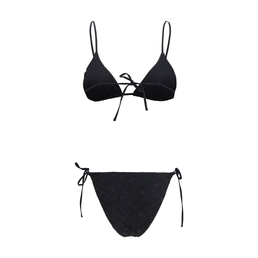 Bikini by Kristina Ti for women in stretch polyester black & floral features a sultry chic silhouette, showcasing the sultry chic design of this Women's Stretch Polyester Bikini with a sultry chic fit.