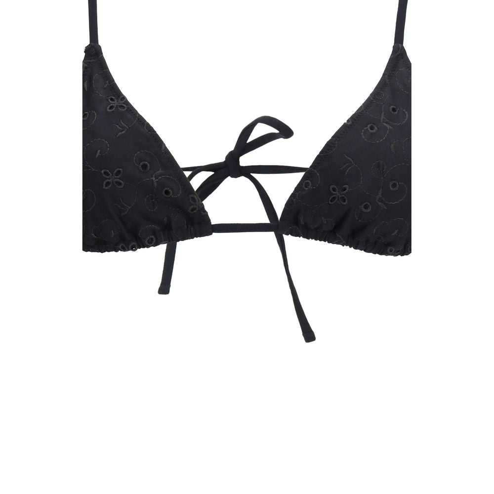 Bikini by Kristina Ti for women in stretch polyester black & floral presents a provocative silhouette, artfully capturing the essence of the provocative Women's Stretch Polyester Bikini design for a sophisticated look.