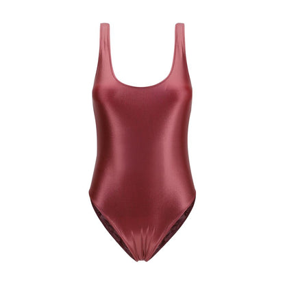 One-Piece Swimsuit by Kristina Ti for women in stretch polyamide bordeaux, floral & print features a ethereal silhouette, artfully capturing the essence of Women's Stretch Polyamide One-Piece Swimsuit with its ethereal design and refined cut.