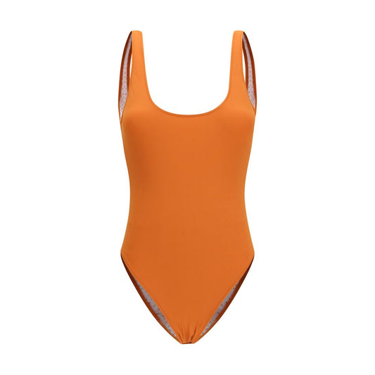 One-Piece Swimsuit by Kristina Ti for women in stretch polyamide orange, floral & print features an jaw dropping silhouette, showcasing the jaw dropping Women's Stretch Polyamide One-Piece Swimsuit design with a sophisticated cut for a jaw dropping finish.