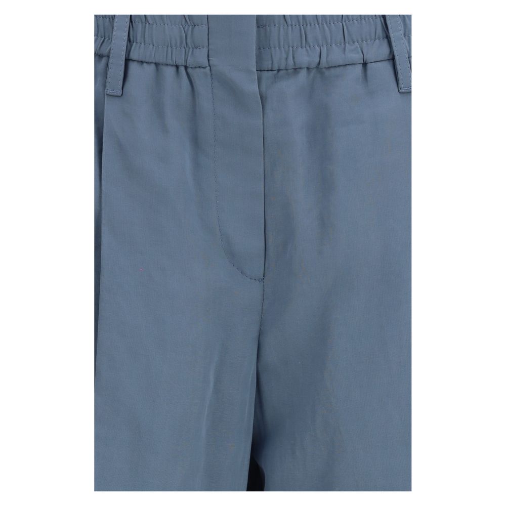 Track Pants by Brunello Cucinelli for women in cotton & silk blue & signature features an sporty regular-fit with a long and , expertly finished with for an sporty look.