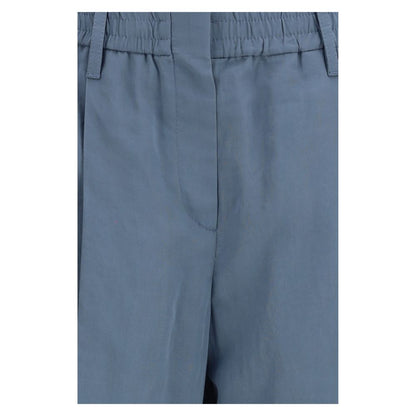 Track Pants by Brunello Cucinelli for women in cotton & silk blue & signature features an sporty regular-fit with a long and , expertly finished with for an sporty look.
